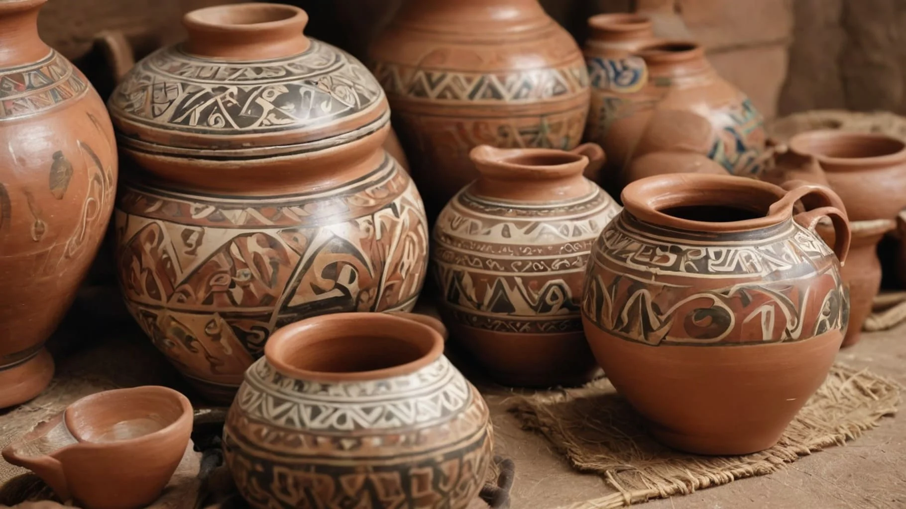 Peruvian pottery in a market